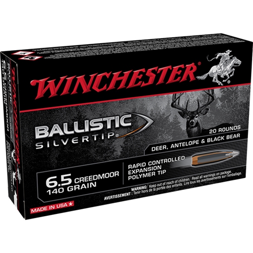 Picture of Winchester Ammo Ballistic Silvertip 6.5Creedmoor 140gr Rapid Controlled Expansion Polymer Tip 20 Per Box/10 Case SBST65CM