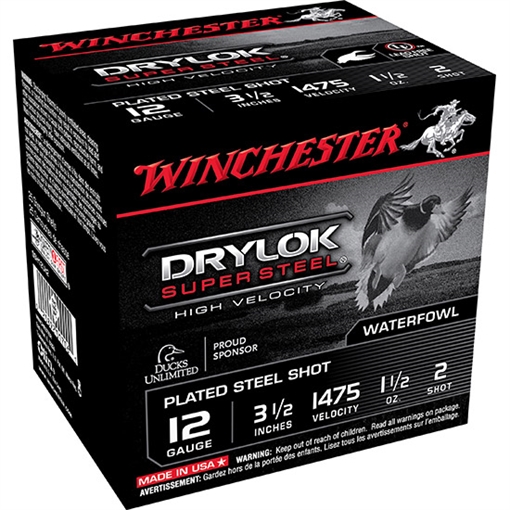 Picture of Winchester Ammo Drylok Super Steel High Velocity 12Gauge 3.50" 1 1/2oz 2Shot 25 Per Box/10 Case SSH12LH2