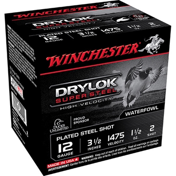 Picture of Winchester Ammo Drylok Super Steel High Velocity 12Gauge 3.50" 1 1/2oz 2Shot 25 Per Box/10 Case SSH12LH2
