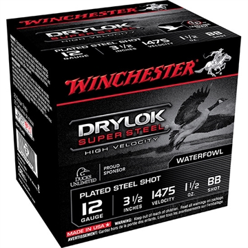 Picture of Winchester Ammo Drylok Super Steel High Velocity 12Gauge 3.50" 1 1/2oz BBShot 25 Per Box/10 Case SSH12LHBB