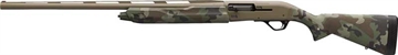 Picture of Winchester Repeating Arms SX4 Hybrid Hunter 12 Gauge 3.5" Chamber 4+1 2.75" 28", FDE Cerakote Rec/Barrel, Woodland Camo Furniture, Fiber Optic Front Sight Left Hand 511313292