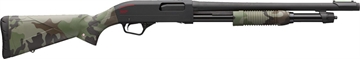 Picture of Winchester Repeating Arms SXP Defender, Pump Action Shotgun, 12 Gauge, 3" Chamber, 18" Barrel, Perma-Cote Finish, Black, Woodland Furniture, Fiber Optic Front Sight, 5 Rounds 512442395