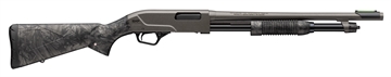 Picture of Winchester Repeating Arms SXP Hybrid Defender, Pump Action Shotgun, 12 Gauge, 3" Chamber, 18" Barrel, Matte Finish, Gray, Black and Camo Stock, Fiber Optic Front Sight, 5 Rounds 512458395