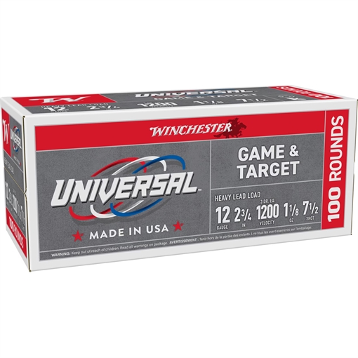 Picture of Winchester Winchester Universal Light Target Shotshell 12 ga. 2 3/4 in. 1 1/8 oz. 7.5 Shot 100 rd. U127