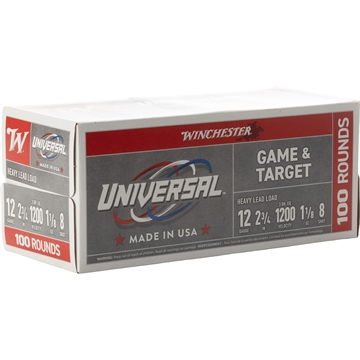Picture of Winchester Winchester Universal Light Target Shotshell 12 ga. 2 3/4 in. 1 1/8 oz. 8 Shot 100 rd. U128