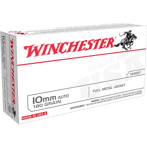 Picture of Winchester Ammo USA 10mmAuto 180gr Full Metal Jacket Flat Nose 50 Per Box/10 Case USA10MM