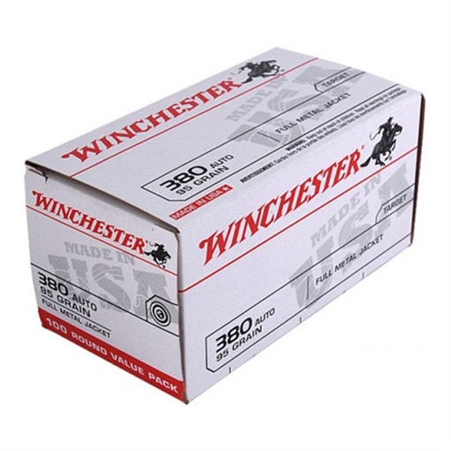 Picture of Winchester Ammo USA 380ACP 95gr Full Metal Jacket Flat Nose 100 Per Box/5 Case USA380VP