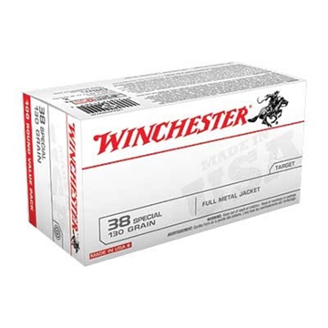 Picture of Winchester Ammunition USA WHITE BOX, TARGET, 38 Special, 130 Grain, Full Metal Jacket, 100 Round Box USA38SPVP