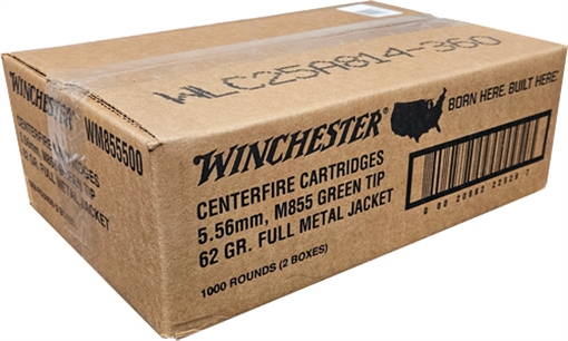 Picture of WINCHESTER USA 5.56X45 62GR GREENT TIP 1000RD CASE LOT WM855500