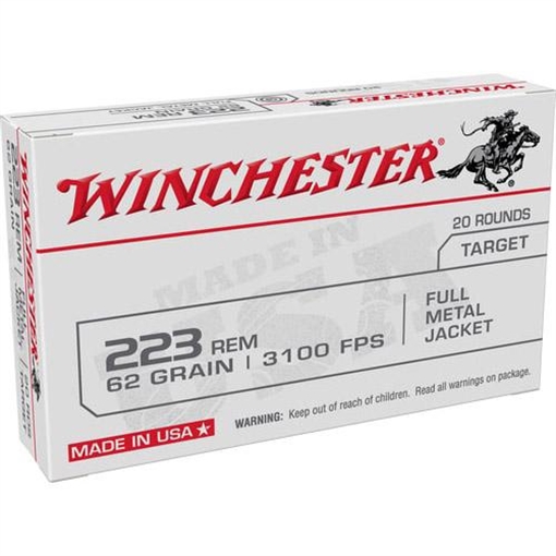 Picture of Winchester USA LC Rifle Ammunition .223 Rem 62 gr. FMJ 3100 fps 20/ct W223FMJ62