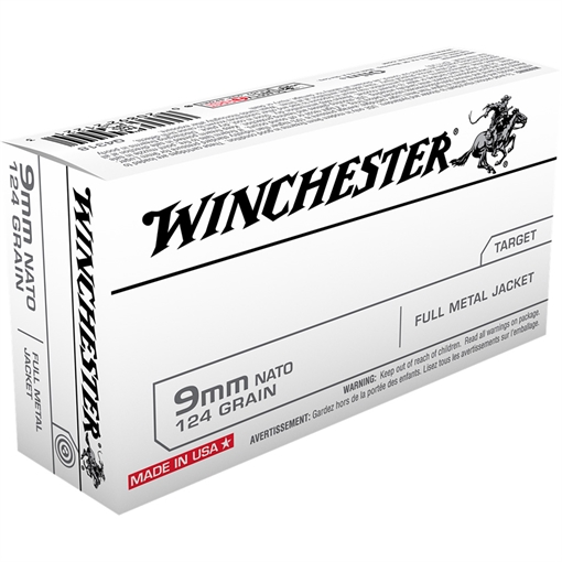 Picture of Winchester Winchester USA Pistol Ammo 9mm NATO 124 gr. FMJ 50 rd. Q4318