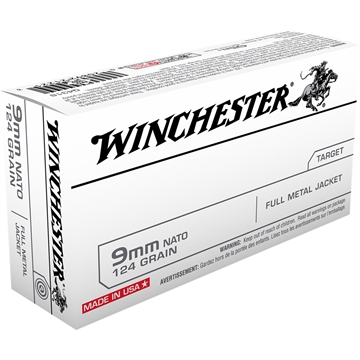 Picture of Winchester Winchester USA Pistol Ammo 9mm NATO 124 gr. FMJ 50 rd. Q4318