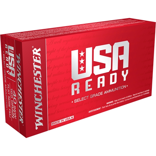 Picture of Winchester Winchester USA Ready Pistol Ammo 40 S&W 165 gr. FMJ Flat Nose 50 rd. RED40