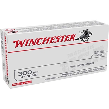 Picture of Winchester Ammo USA 300Blackout 147gr Full Metal Jacket Open Tip 20 Per Box/10 Case USA300B147