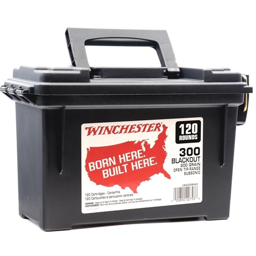 Picture of Winchester USA Rifle Ammunition .300 Blackout 200 gr. FMJ OTM 1060 fps 120/ct (Bulk Plastic Ammo Can) USA300BXAC