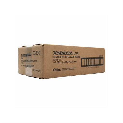 Picture of Winchester USA Rifle Ammunition 7.62 Nato 147gr FMJ 2750 fps 200/ct Case (10-20/ct) Q3130 CASE