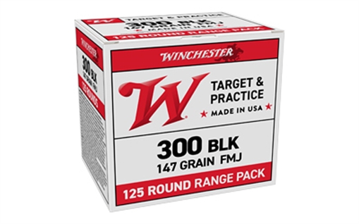 Picture of WINCHESTER USA TARGET 300BLK 147GR FMJ 125/10. USA300B1472