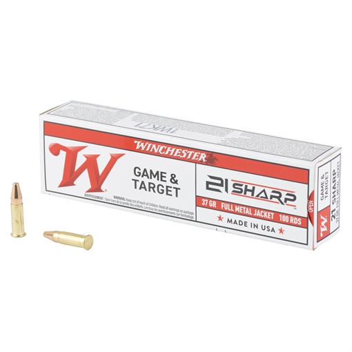 Picture of Winchester Game & Target Black Copper Lead Rimfire Ammunition 21 Sharp 42gr FMJ 1335fps 100/ct USA21