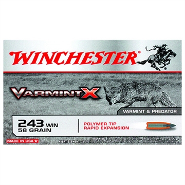 Picture of Winchester Varmint X Rifle Ammunition .243 Win 58 gr. PT 3850 fps 20/ct X243P