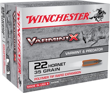 Picture of Winchester Ammo Varmint X 22Hornet 35gr Polymer Tip Rapid Expansion 20 Per Box/10 Case X22P