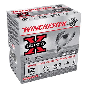 Picture of Winchester Ammunition XPERT STEEL, HIGH VELOCITY, 12 Gauge 2.75", #2, 1 1/8 oz, Steel Shot, 25 Round Box WEX12H2