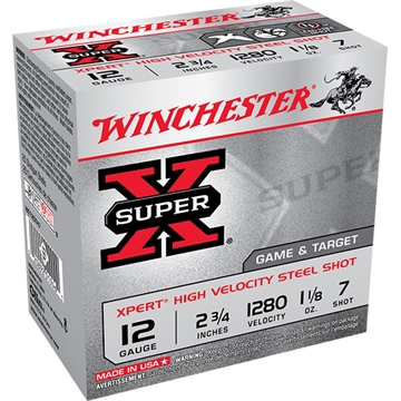 Picture of Winchester Ammo Super X Xpert High Velocity 12Gauge 2.75" 1 1/8oz 7Shot 25 Per Box/10 Case WE12GTH7