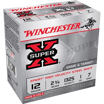 Picture of Winchester Ammunition Xpert, 12 Gauge, 2.75", #7, 1oz, Steel Shot, Lead Free, 25 Round Box, California Certified Nonlead Ammunition WE12GT7