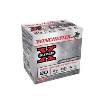 Picture of Winchester Ammunition Xpert, 20 Gauge, 2.75", #6, 3/4 oz., Steel Shot, Lead Free, 25 Round Box, California Certified Nonlead Ammunition WE20GT6