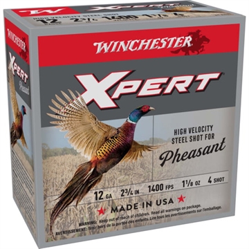 Picture of Winchester Ammo Xpert Pheasant Lead Free High Velocity 12Gauge 2.75" 1 1/8oz 4Shot 25 Per Box/10 Case WEXP12H4