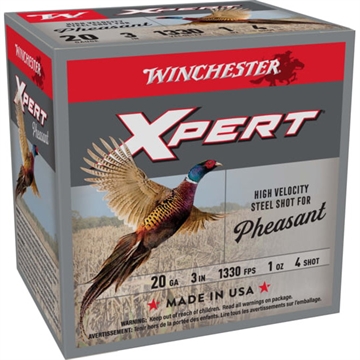 Picture of Winchester Ammo Xpert Pheasant Lead Free High Velocity 20Gauge 3" 1oz 4Shot 25 Per Box/10 Case WEXP2034