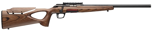 Picture of Winchester Repeating Arms Xpert Target 21 Sharp 10+1 18" Matte Black Threaded Bull Barrel, Matte Black Picatinny Rail Steel Receiver, Brown Adj Comb & LOP Thumbhole Laminate Stock 5252281003