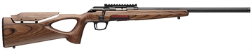 Picture of Winchester Repeating Arms Xpert Target 22 LR 10+1 18" Matte Black Threaded Bull Barrel, Matte Black Picatinny Rail Steel Receiver, Brown Adj Comb & LOP Thumbhole Laminate Stock 525228102