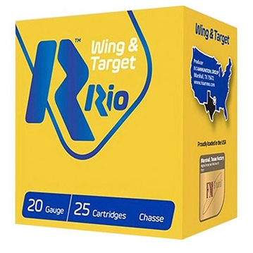 Picture of Rio Outdoors Corp. WING & TARGET 20 GAUGE 2.75'' 7/8OZ #7.5 SHOT 25/BOX WT2075