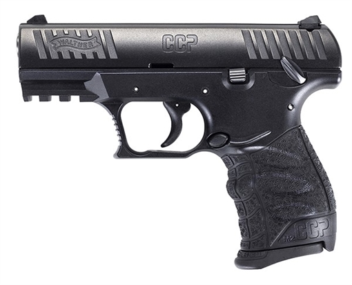 Picture of Walther Arms CCP M2 380 ACP 8+1, 3.54" Stainless Steel Barrel, Black Cerakote Serrated Steel Slide, Black Polymer Frame w/Picatinny Rail, Black Finger Grooved Grip, Manual Thumb Safety 5082500