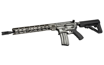 Picture of WMD Guns Beast, Semi-automatic, AR, 223 Remington/556NATO, 16" Match Grade Barrel, 1:8 Twist, Mid Length Gas System, Door Breacher Muzzle Brake, NiB-X Finish, Battle Worn Distressed, Ergo Grip, 6 Position Collapsible Stock, 15" Free Float M-LOK Handguard, 30 Rounds, 2 Magazines 1-NIBX556AMBI-D