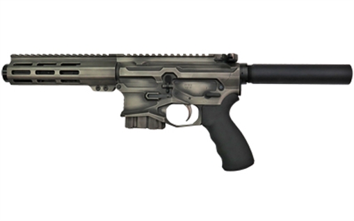 Picture of WMD Guns Micro Beast, Billet, Semi-automatic, Pistol, 223 Remington/556NATO, 5" Barrel, 1:5 Twist, NiB-X Finish, Silver, Ambidextrous, 10 Rounds, 1 Magazine 1-NIBX556AMBI-5-D