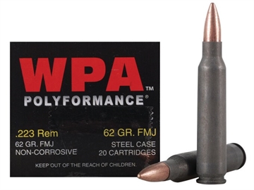 Picture of WOLF AMO 223 REM 62GR FMJ STEEL CASE 20-RD BOX (25 BOXES PER CASE) 22362