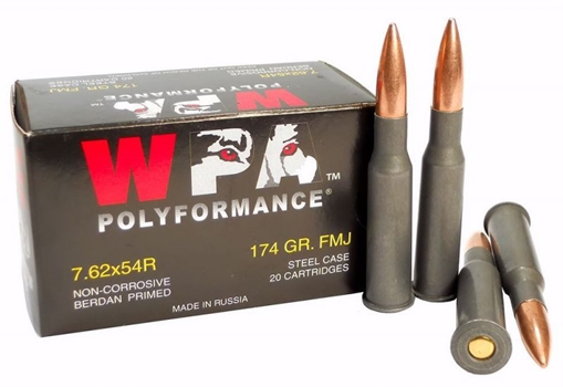 Picture of WOLF AMO 762X54R 174 GR FMJ BERDAN BIMETALL 20RD BOX 645611600319
