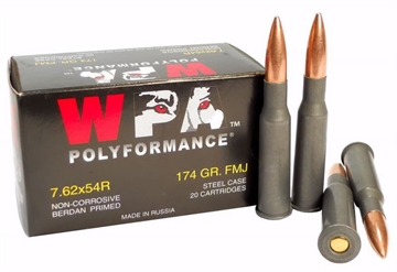Picture of WOLF AMO 762X54R 174 GR FMJ BERDAN BIMETALL 20RD BOX 645611600319