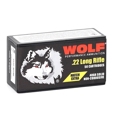 Picture of WOLF MATCH EXTRA RIMFIRE 22LR 40GR RN 50RD BOX ( 10 PER CASE) 22XTRA