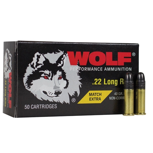 Picture of Wolf Match Extra Rimfire Ammunition .22 LR 40 gr RN 1050 fps 50/ct 22XTRA