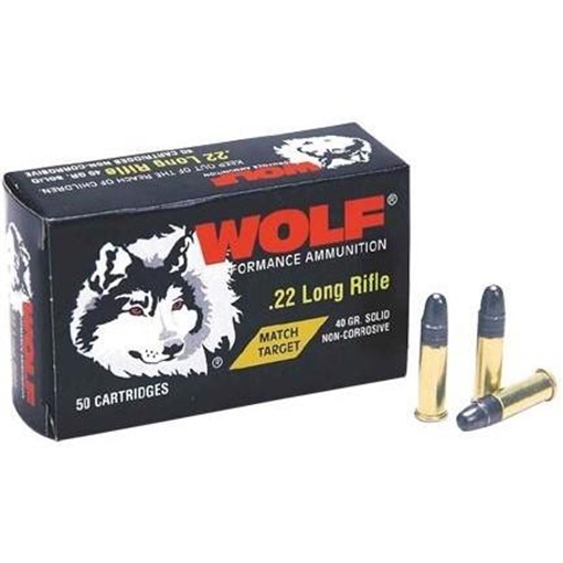 Picture of Wolf Match Target Rimfire Ammunition .22 LR 40 gr RN 50/ct 22MTB
