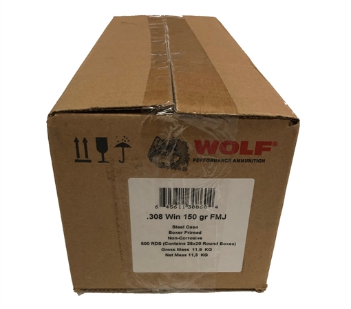 Picture of Wolf 308 WINCHESTER 150GR FMJ BIMETAL CASE 20/BOX 308WFMJ