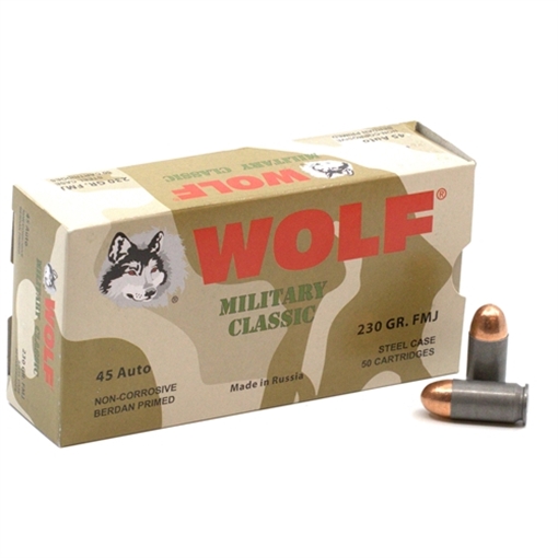 Picture of Wolf Ammunition WOLF-45ACP-500-FMJ-CASE