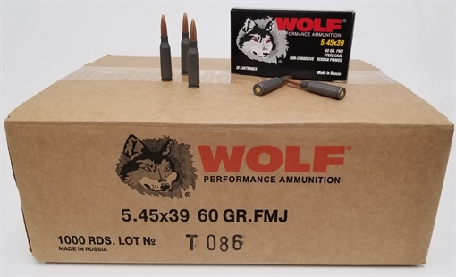 Picture of Wolf Steel Case 5.45x39 Rifle Ammo- 60 Grain WFMJ-545-CASE