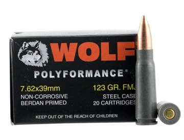 Picture of Wolf Steel Case 7.62X39mm Rifle Ammo- 123 Grain 762BFMJ-CASE