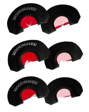 Picture of Woodhaven Red Ninja Power V Diaphragm Call Triple Reed Attracts Turkeys Black 3 Per Pkg WH301