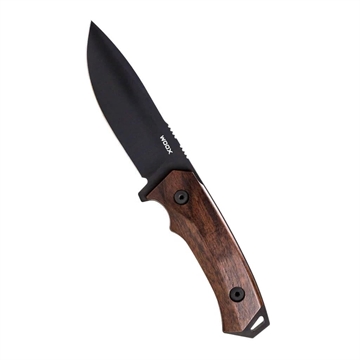 Picture of WOOX ROCK62 FIXED BLADE KNIFE - MIL-SPEC BLACK - AMERICAN WALNUT / PLAIN BUKNF00101 BU.KNF001.01