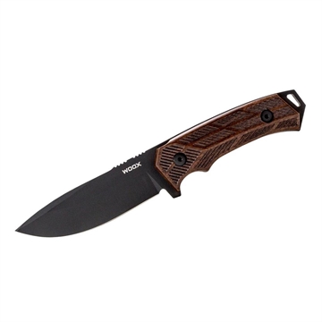 Picture of WOOX ROCK62 FIXED BLADE KNIFE - MIL-SPEC BLACK - AMERICAN WALNUT / CHECKERED BUKNF00102 BU.KNF001.02