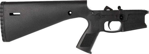 Picture of Wraithworks WARP-15 Polymer Complete AR15 Lower Receiver - Black | Mil-Spec Parts Kit | Integral Buttstock & Textured Pistol Grip | Trap Door Buttplate WARP15-BLK-C